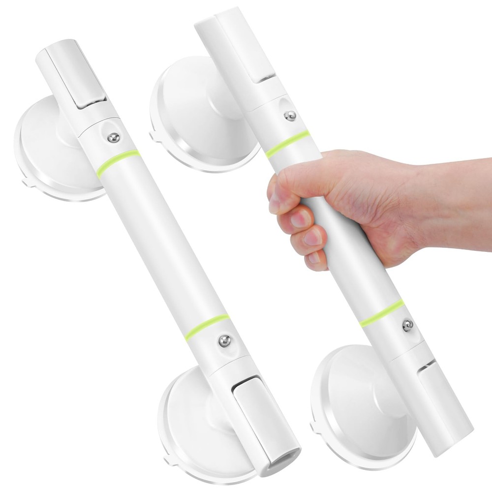 Strong Suction Grab Bar – 2 Pack, Bathroom Safety Handle for Seniors & Elderl…
