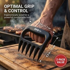 Meat Claws for Shredding Pulled Pork – Heavy Duty Solid Bear Claws Meat Shred…
