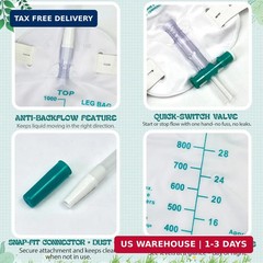 5-Pack 1000ml Leg Bag Urinary Drainage Bags with Adjustable Straps, Leak-Resista