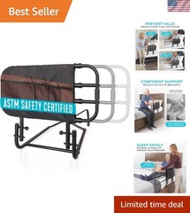 EZ Adjust Bed Rail, Adjustable Senior Bedrail and Safety Assist Railing for E…