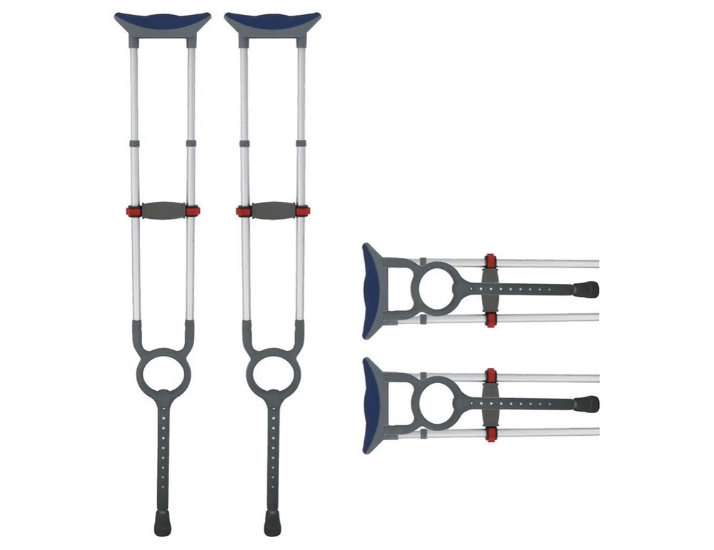 Lightweight Underarm Crutches with Height Adjustment up to 300 LBS, Green