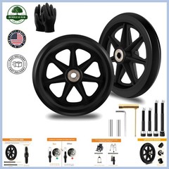 Durable 6 Inch Mobility Wheels, Anti-Slip PU Tires for Indoor and Outdoor Use
