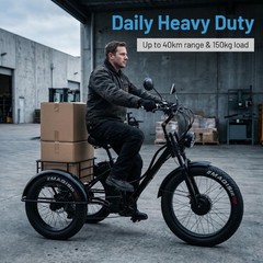 Daibot 24Inch 750W 48V Fat Tire E Trike Adult 7Speed 65km Removable Battery