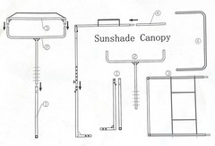 Mobility Scooter / ECV Sunshade Canopy with Hitch Tightener