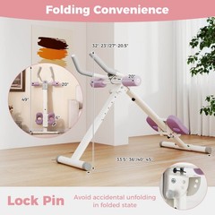 Adjustable Abdominal Trainer with Elbow Support Knee Protection and LCD Monitor