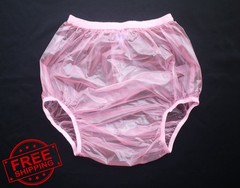 Haian Adult Incontinence Pants PVC Pull-on XX-Large Transparent Pink 3pk