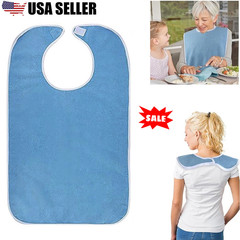 2Pcs Adult Bibs Eating Washable Reusable Clothing Protector Adjustable Closure