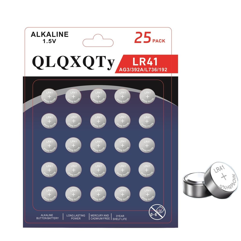 QLQXQTy 25pack LR41 Button Batteries AG3 L736f L736c L736 392 192 1.5V…