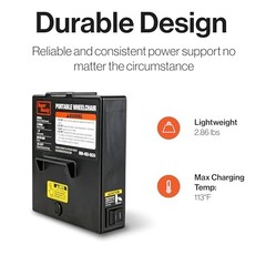 SuperHandy Extended-Life Wheelchair Battery 24V 6Ah Lithium GUT163 – Black