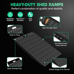 36″ x 24″ Shed Ramp Black Loading Ramp 900LB Loading Dock Ramp for Garages Barns