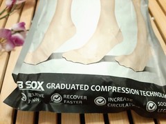 SB SOX 3 Pair Compression Socks S/M 15-20mmHg Beige Men 6-9 Women 7-10 NEW