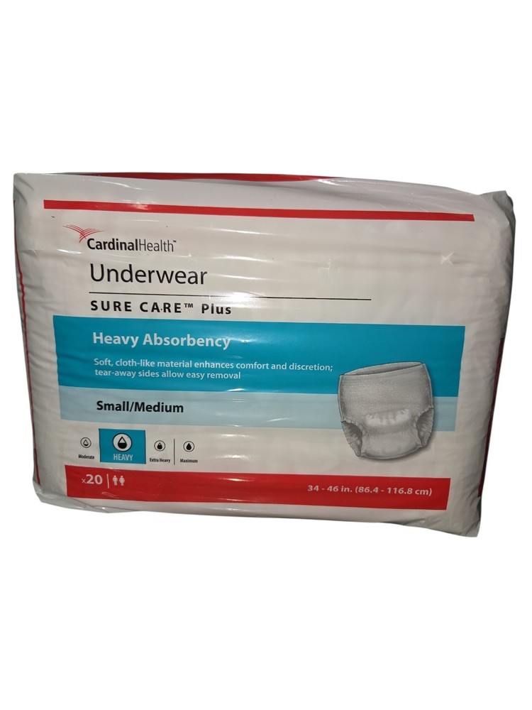 Cardinal Sure Care Plus Protective Underwear – S-M, Pack of 20