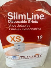 Youth/Adult SlimLine Disposable Briefs-Size XS (18”-26” hips) 28-42 lbs
