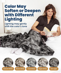Soft & Comfortable Gray Faux Fur Throw Blanket for Couch – (50″x65″) Minky & Flu