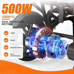 36lbs Lightweight Foldable Electric Wheelchair Adults Seniors 500W 15Mile Orange