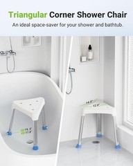 Taburete De Ducha Triangular Ajustable 400 lbs Silla De Baño Para Ancianos NUEVO