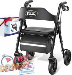 Walkers for Seniors, Z21 Rollator Walker with Seat Supports 350Lb, 8″ Big Wheels