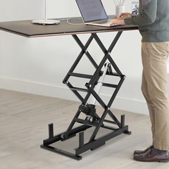 Black 30*1*10in 24V Iron Electric Scissor Lift Table For Material Transportation