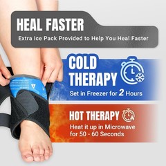 NeoTium Ankle Brace for Women & Men with Hot & Cold Pack – Adjustable Size S-M