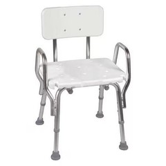 Dmi Backrest Tub and Shower Seat, 19″ L, Aluminum, Plastic, Textured