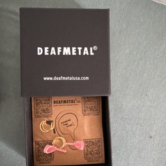 DEAFMETAL New Two 925 Gold Plated Cuff Earrings & Holsters for Hearing Devices