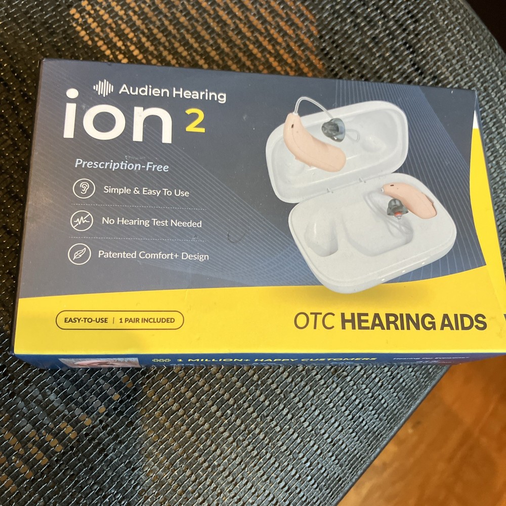Audien ION2 Rechargeable OTC Hearing Aids Behind the Ear (BTE) w/ Charging Case