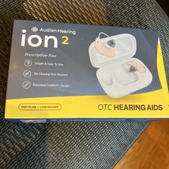 Audien ION2 Rechargeable OTC Hearing Aids Behind the Ear (BTE) w/ Charging Case