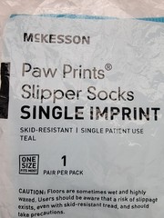 2 Pair McKesson Bariatric Slipper Socks Skid-Resistant Teal One Size Fits Most