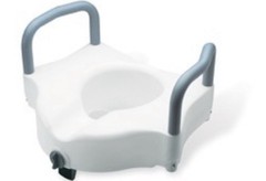 Midline Guardian Raised Toilet Seat W/Lock & Padded Arms 400 Ib Capacity NIB