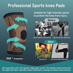 Compression Copper Knee (2Pack) Braces Sleeves Support Arthritis Joint Men Women