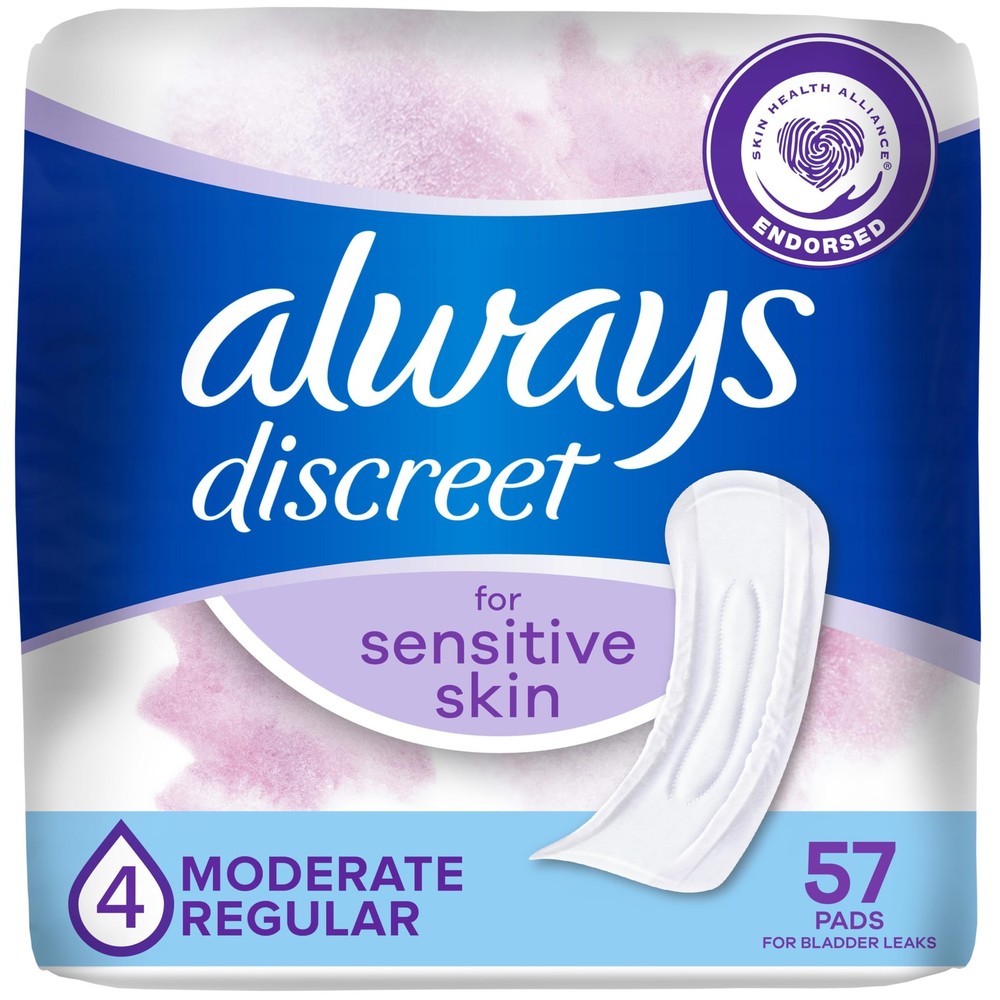 Incontinence Pads for Women with Bladder Leaks, Sensitive Skin Pads Moderate …