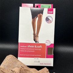 Mediven Soft & Sheer for Women, 20-30 mmHg Thigh High w/Lace Silicone Top 1 Set