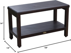 Eleganto 30″ Waterproof Teak Shower Bench – Safe Storage & Stylish Organization