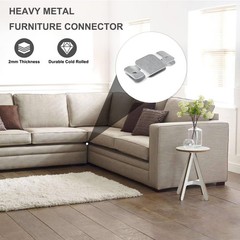 DEEPDREAM 4 Pcs Sectional Couch Connectors Metal sliver-4psc, 4pcs