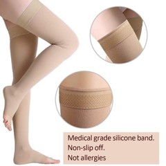 Compression Sock 30-40mmHg Thigh High Support Stockings Medical Relief Open Toe