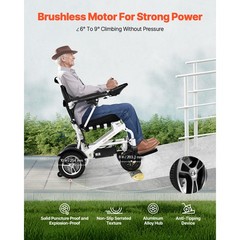 Foldable Electric Wheelchair Mobility Power Wheelchair Aluminum Alloy 300lbs