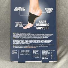 Copper Fit Arch Relief Plus Orthotic Support 1 Pair – One Size, Black Adjustable