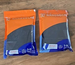 NanoSocks NANOMX-BK-3 (2 Packages) Compression Nano Weave Toeless Socks Size 3
