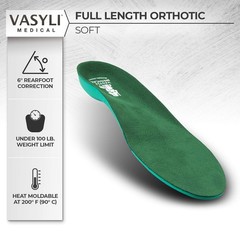 Vasyli Custom Full Length Insoles Green X-Small Heel Grid Reduces Slippage Soft