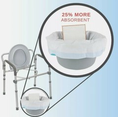 Ultra-Absorbent Disposable Commode Liners (20 Fl Oz Absorbency) | toilet