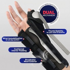 Dr. Arthritis Thumb & Wrist Support Brace & Handbook Size M/L Right Hand NEW