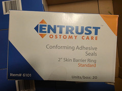 ENTRUST OSTOMY CARE 6101, 2″ SKIN BARRIER RING, 6 BOXES, 20 RINGS PER BOX.