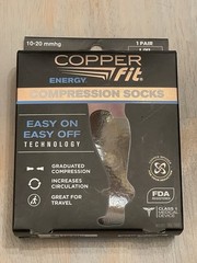 NEW Copper Fit EASY ON OFF Technology Energy COMPRESSION SOCKS L/XL Unisex