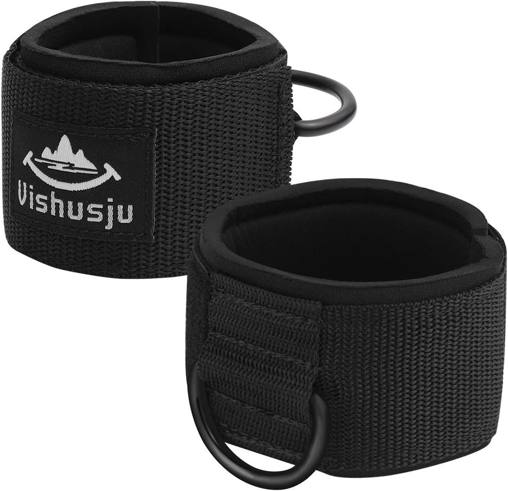 Ankle Wrist Cuffs Neoprene Padded Straps D-Ring Glute Kickback for Cable Machine