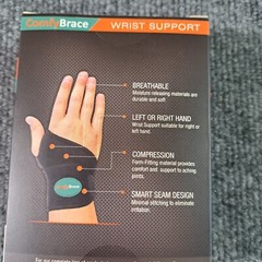 Comfy Brace Premium Lined Wrist Support Adjustable Wrist Strap