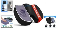 Portable Ergonomic Memory Foam Cushion with U-Shape Cutout for All-Day Support