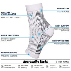 3 Pairs Foot & Ankle Brace Socks for Sprained Ankle Compression Sleeve Foot