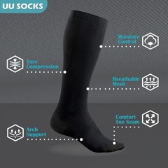 3 Pairs Medical Compression Socks for Women and Men 20-30 mmHg Knee High Socks