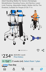 Standing Walker 8-Wheel Adjustable Height 220 lb Indoor Adult/Senior Blue/Black