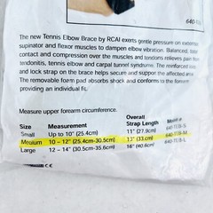 RCAI Tennis Elbow Brace 640-TEB, Medium 10″-12″ Black